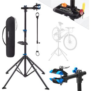 Arebos Fahrrad-Montageständer blau, 112-188cm höhenverstellbar, 360° drehbar, bis 30kg