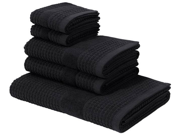 Handtuch Set KANGAROOS Summer, Duschtuch, Handtuch, Gästeücher , schwarz, Frottier, Frottier, Obermaterial: 100% Baumwolle, Handtuch-Sets, Handtuch Set, einfarbiges Handtuch-Set aus 100% Baumwolle, Hoch-Tief-Effekt