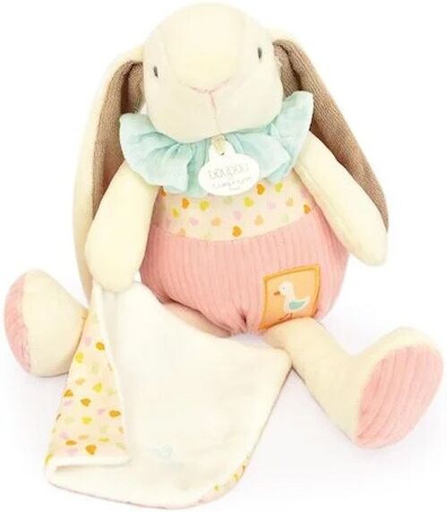 Dans mon jardin : Peluche Lapin rose Ciboulette 28 cm - Doudou et Compagnie