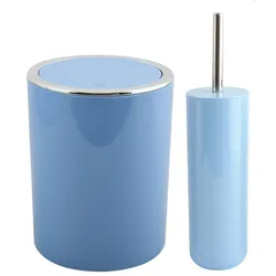 Badset Kosmetikeimer + WC Bürste Pastellblau
