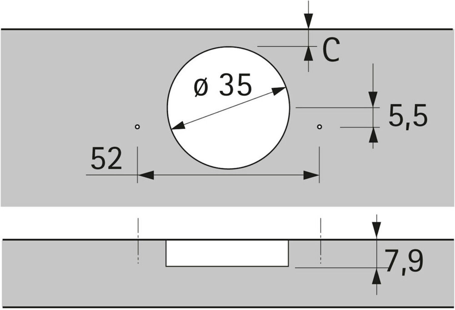 Hettich Topfscharnier Sensys 8646i 9094290, 110°,Kröpf. 0mm Stahl silber vernickelt)