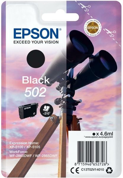 Epson 502 (C13T02V14010) - Noir - Cartouche d'encre Noir