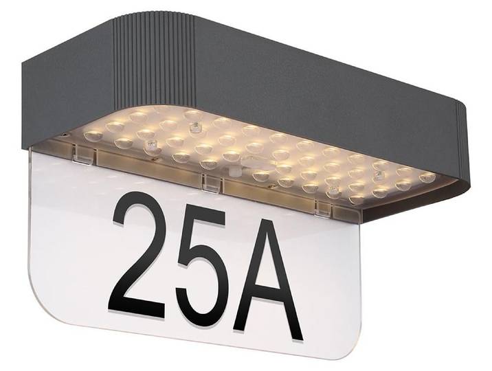Applique murale solaire LED\, grise\, détecteur de mouvement\, H 12\,3 cm