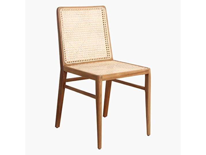 Esszimmerstuhl Nova Teak Retro Rattan Wiener Geflecht in braun