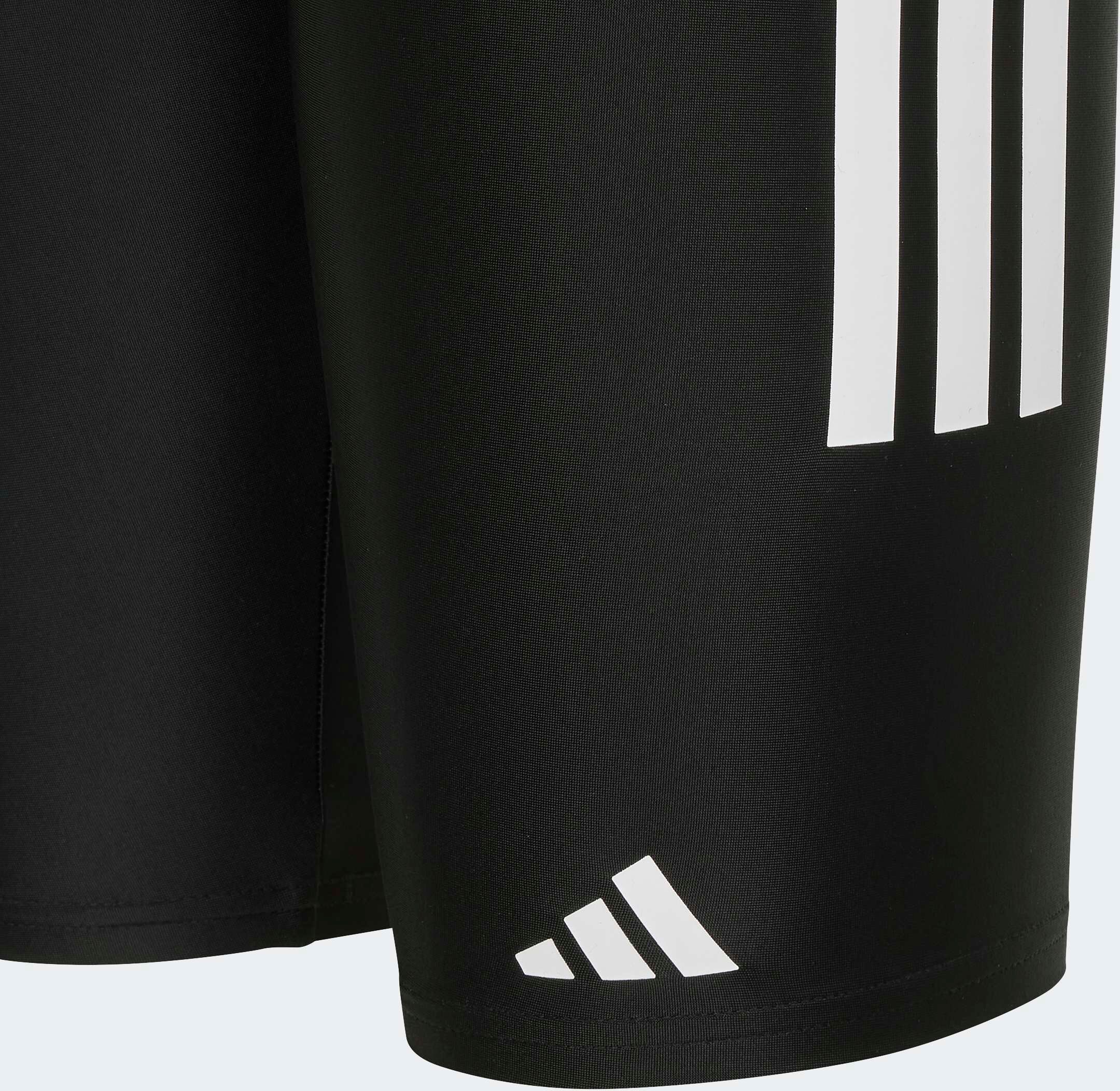 Badehose ADIDAS PERFORMANCE "3-STREIFEN KIDS JAMMER", Jungen, Gr. 140, N-Gr, schwarz (schwarz, weiß), Obermaterial: 78% Polyamid, 22% Elasthan, Badehosen Badehose schwarz, weiß 140, N-Gr
