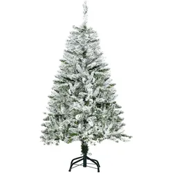 HOMCOM HOMCOM Künstlicher Weihnachtsbaum, 120 cm Kunstkiefer mit Kunstschnee, Indoor
