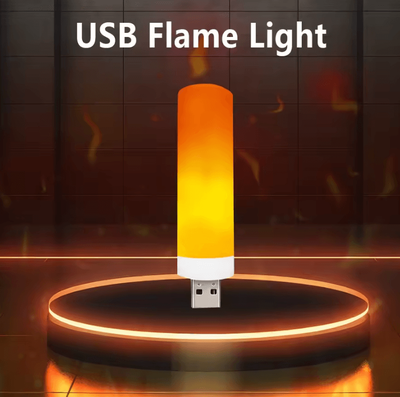 Uplift Curations USB LED Flame Light Dynamic Flickering Fire Effect Atmosphere Bulb 4pcs