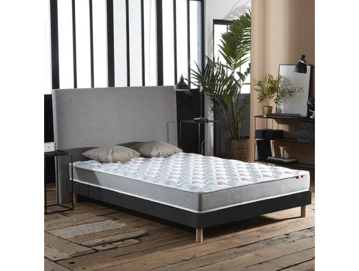 Matelas mousse reversible stratus + sommier 140x190 sommier noir