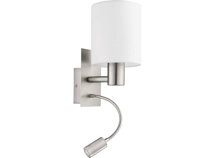 Eglo Wandlampe Pasteri Nickel-matt Stahl 320 lm B 19.5 cm - Lichtfarbe: Warmweiss