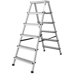 Vago-Tools Leiter Trittleiter Klappleiter zweiseitige Haushaltsleiter 2x6 Stufen