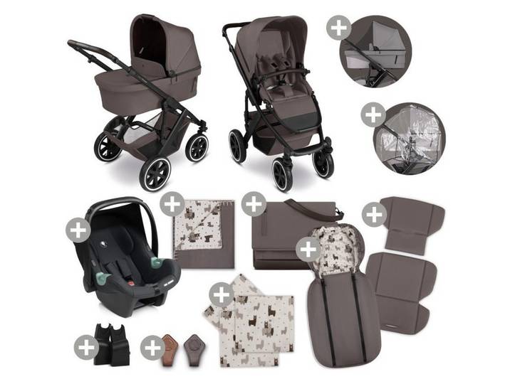 ABC Design Kinderwagenset, Graubraun, Textil, Graubraun, Alpaka, 63x107.5x95.5 cm, EN 1888, UV 50+, Reach, ECE R 129 i-Size, Feststellbremse, Fussstütze abklappbar, Federung, Verdeckung abnehmbar, 5-Punkte-Gurt, Doppelbremse, Griff in Lederoptik, Transportsicherung, Sitz umsetzbar, abnehmbarer Schutzbügel, Teleskopgriff,5-Punkt-Gurtsystem, abnehmbarer und waschbarer Bezug, Sonnendach, Isofix-Befestigung,5-Punkt-Gurt, Gurtschoner, Schutzbügel abnehmbar, Sitz umsetzbar, Sportsitz mit verlängertem Verdeck,Matratze, zusammenklappbar, Bezug abnehmbar, Bezug abnehmbar und waschbar, Matratze mit Memory-Schaum, Baby on Tour, Kinderwagen, Kombikinderwagen