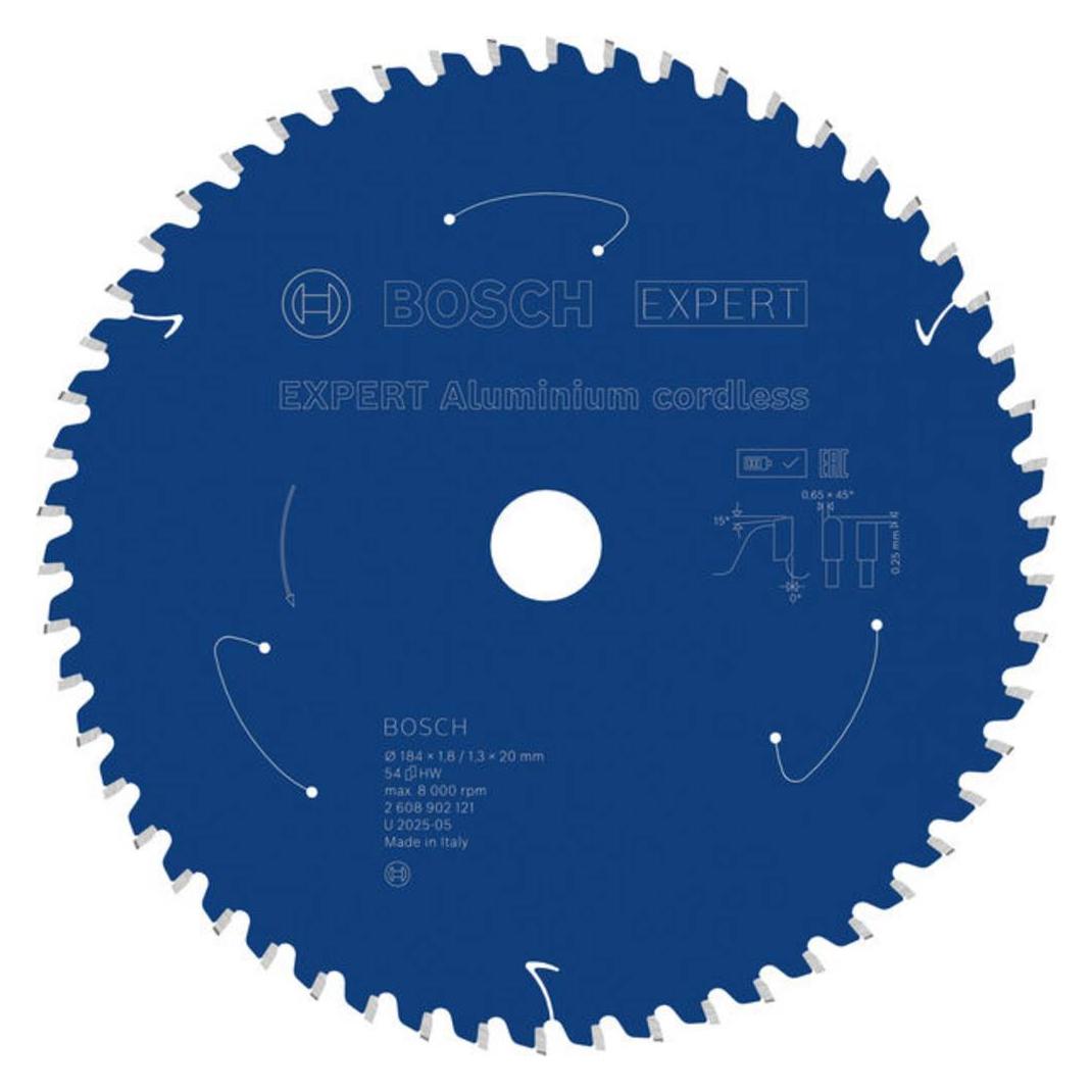 Bosch Professional Zubehör EXPERT Aluminium Kreissägeblatt, 184x20 mm, T54 (2608902121)