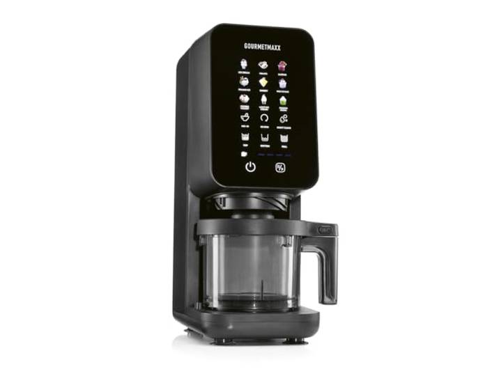 GOURMETmaxx SmoothUp Touch Eismaschine 700 Watt Eismaschine 9 Programme + Mix-in-Funktion Eiscreme-Maschine - Slushies & Eiscreme selber machen Speiseeisbereiter LED Display, 2 Becher inklusive