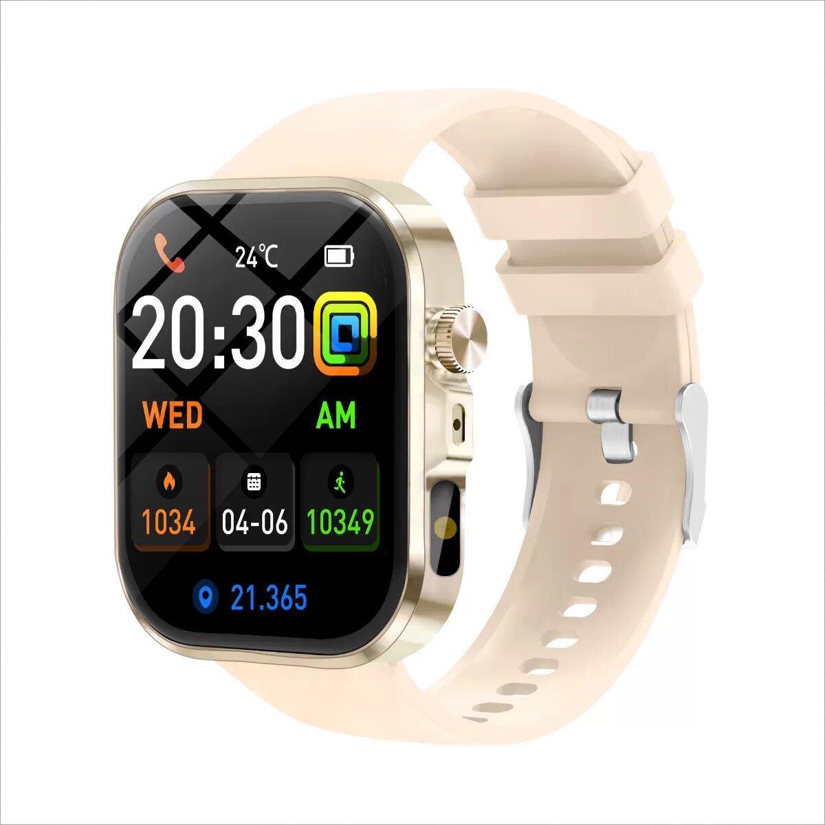 INF Multifunktionale Smartwatch mit Bluetooth-Anruffunktion und Gesundheitsüberwachung Roségold