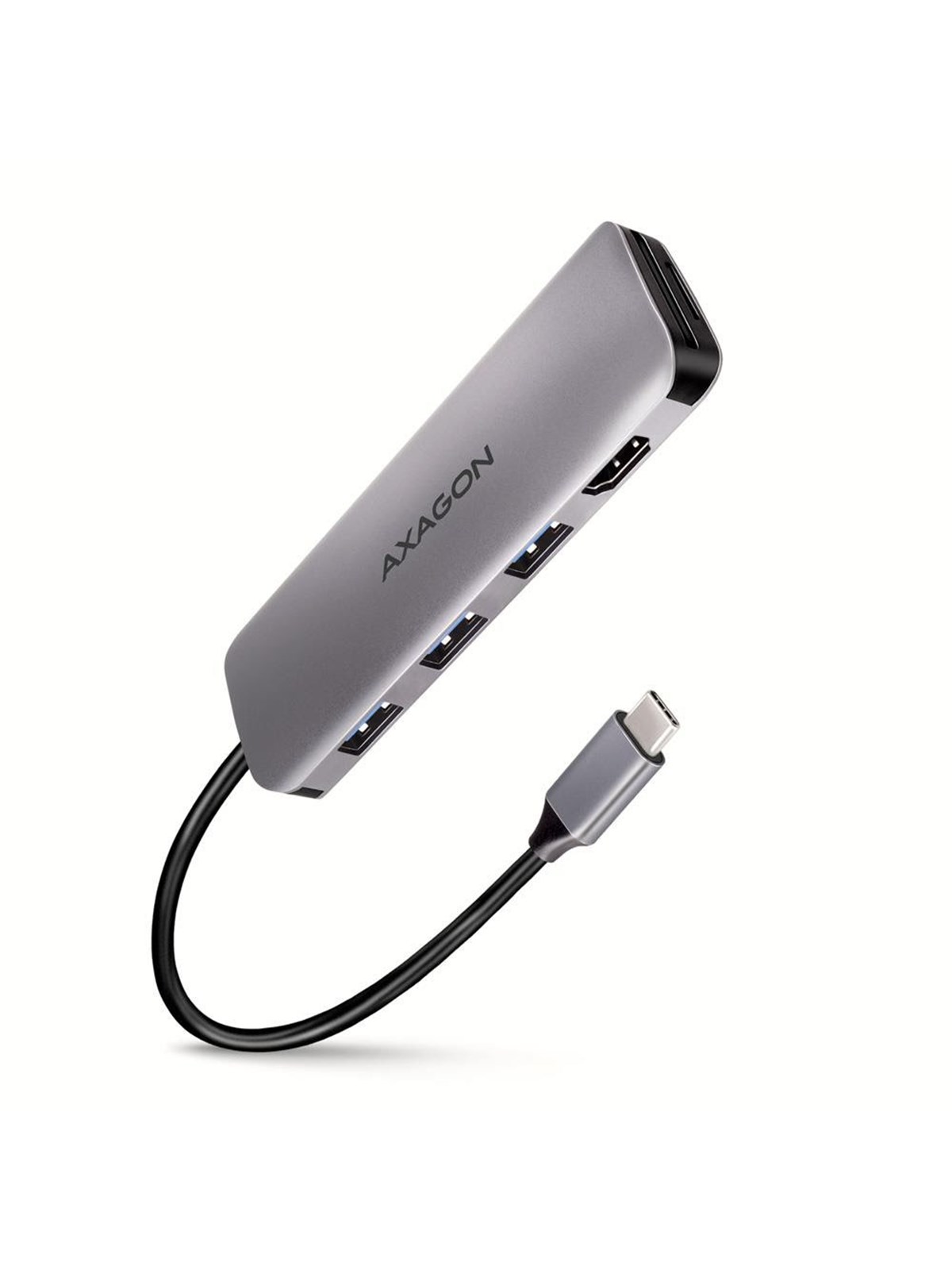 AXAGON SuperSpeed USB-C HUB mit HDMI - Kartenleser - 3 USB-A