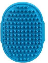 Inspired Living Soft Grip Pet Bath Brush For Shedding And Massage blue