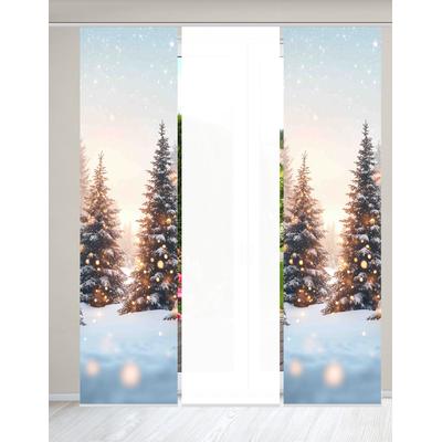 Schiebegardine HOME WOHNIDEEN "SCHNEETANNEN", beige (natur), B:60cm H:245cm, Polyester, Gardinen, SET, Schiebewand, Dekostoff, Digitaldruck