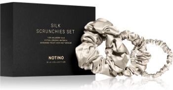 Notino Silk Collection Scrunchie Set conjunto de elásticos de cabelo de seda tom Cream . Silk Collection Scrunchie Set