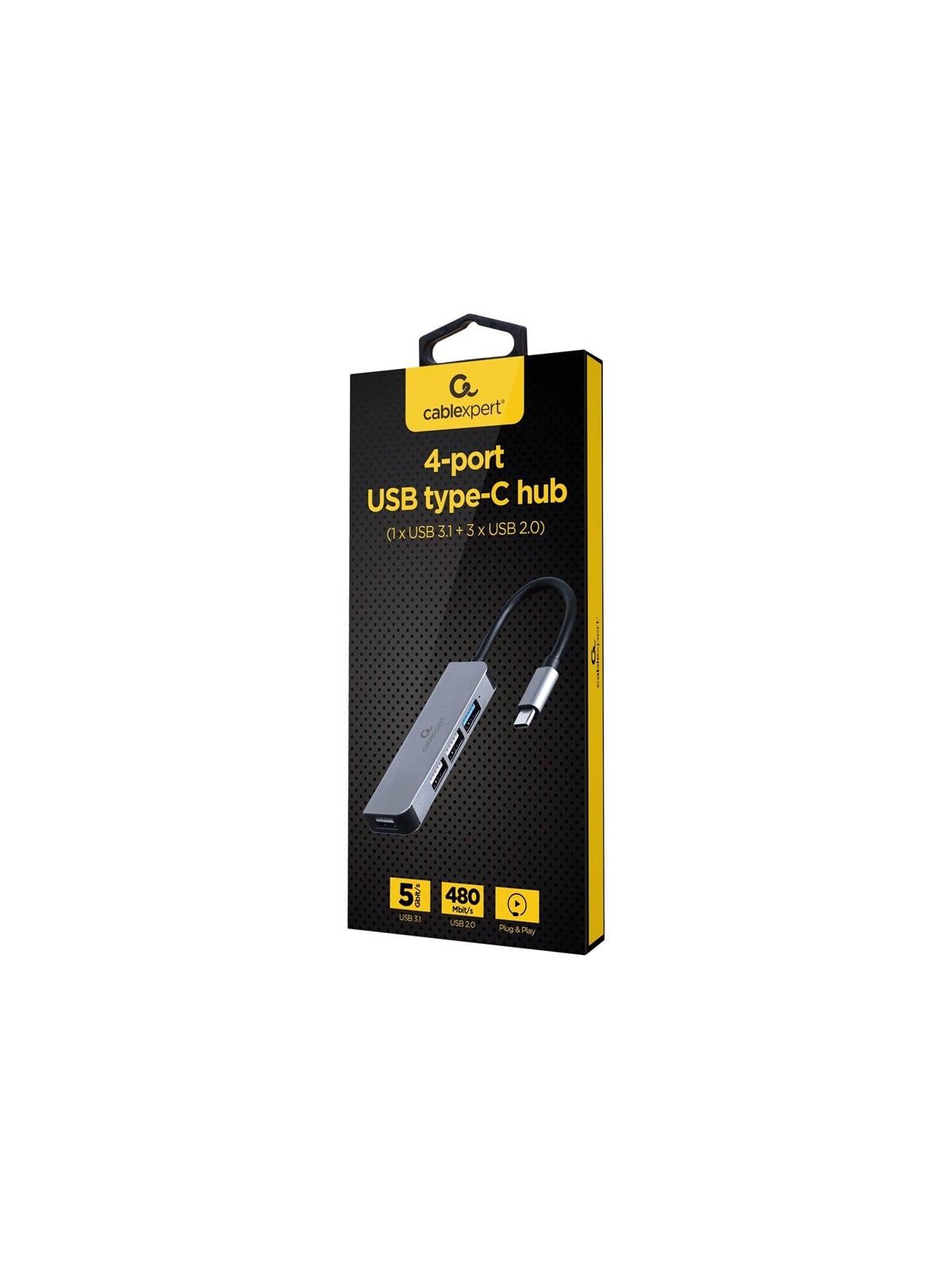 Gembird Cablexpert - hub - 4-port USB type-C - 4 ports USB-Hubs - 4 - Grau