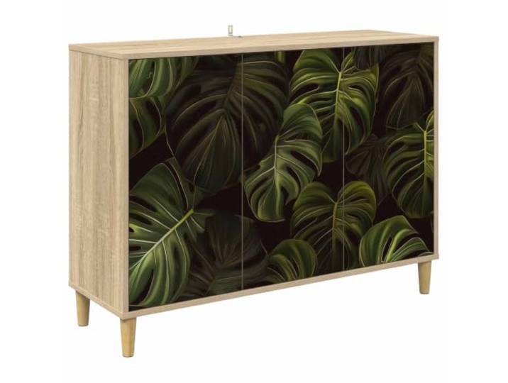 Favemtsl Sideboard Kommode ELBURG Sonoma 102 x 33 x 75 cm Stilvolle Anrichte fürs Esszimmer mit 3 Türen und erhöhten Standfüßen für optimierte Luftzirkulation.