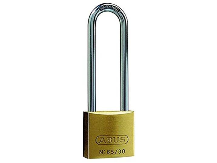 ABUS Hangslot 65/30BH60 Messing - Hoge Beugel, Veiligheidsniveau 4
