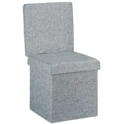 Relaxdays Faltbarer Sitzhocker mit Lehne Grau