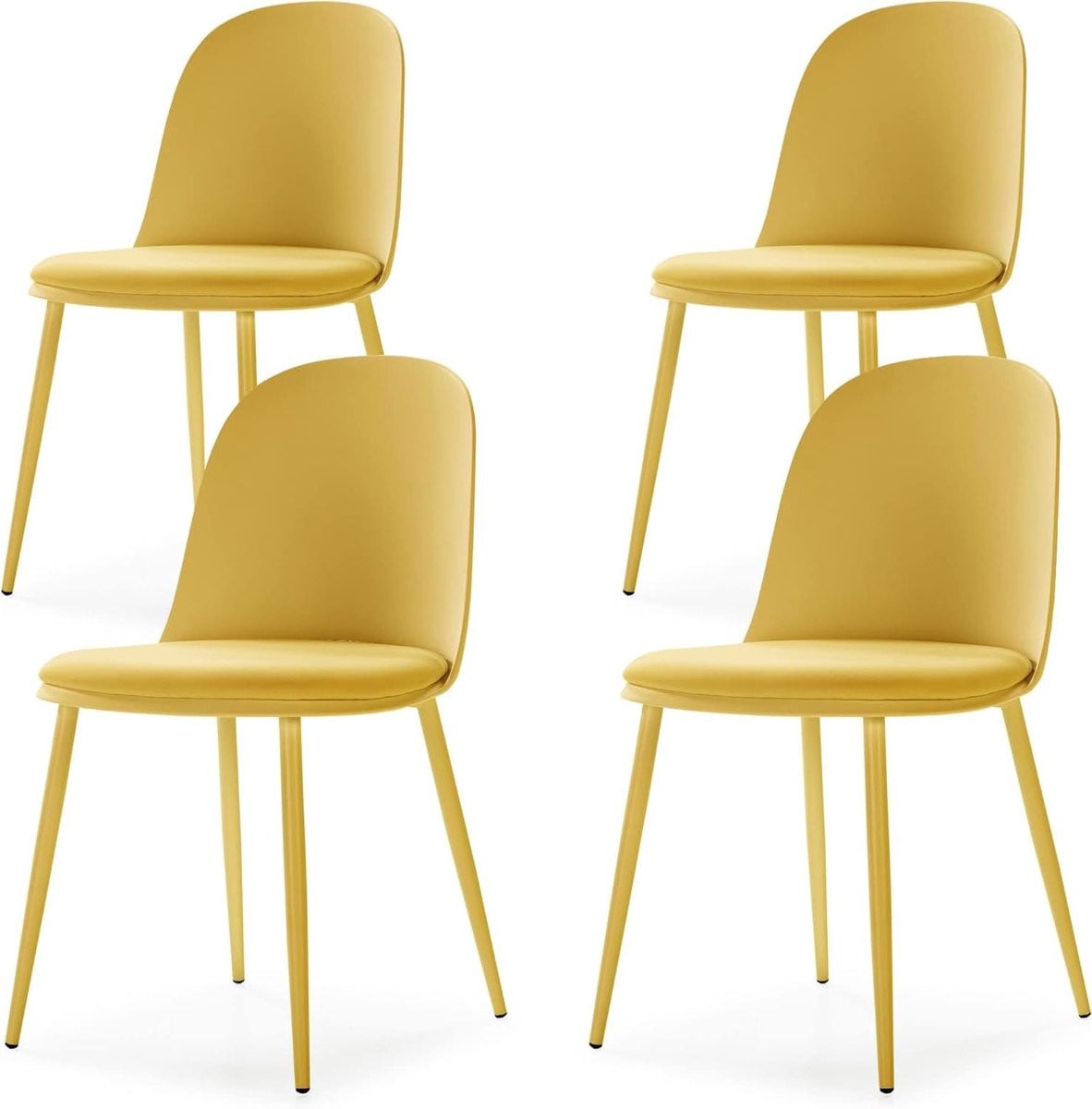 Stoelenset Kana Eetkamerstoelen Mosterdgeel - Breedte: 45 cm