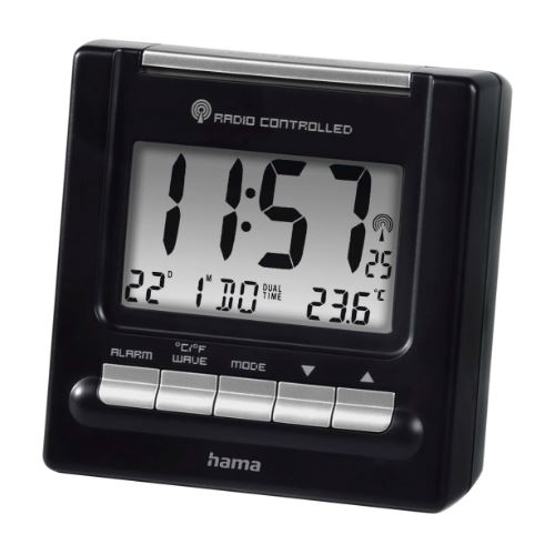 hama digitaler Funkwecker RC200 schwarz Kunststoff