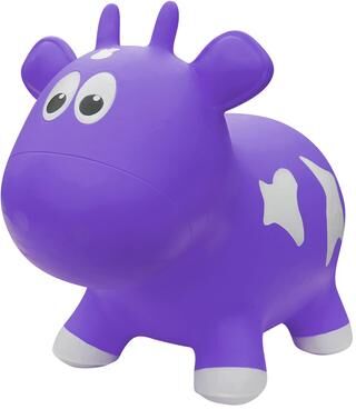 Farm Hoppers Toddler Boys and Girls Farm Hopper Bounce Toy, Purple Cow