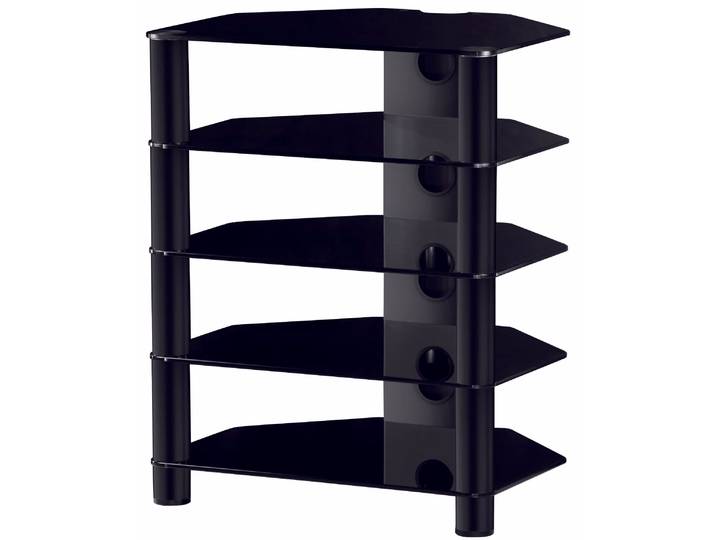 Balcar RX2150-B-HBLK HiFi-Rack RX2150 Schwarzglas Schwarz – TV Möbel