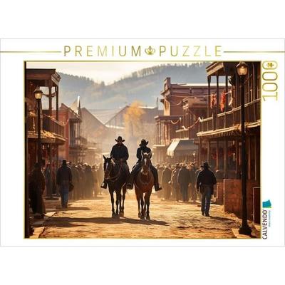 CALVENDO Puzzle Morgens auf den Straßen im wilden Westen | 1000 Teile Lege-Größe 64x48cm Foto-Puzzle für glückliche Stunden