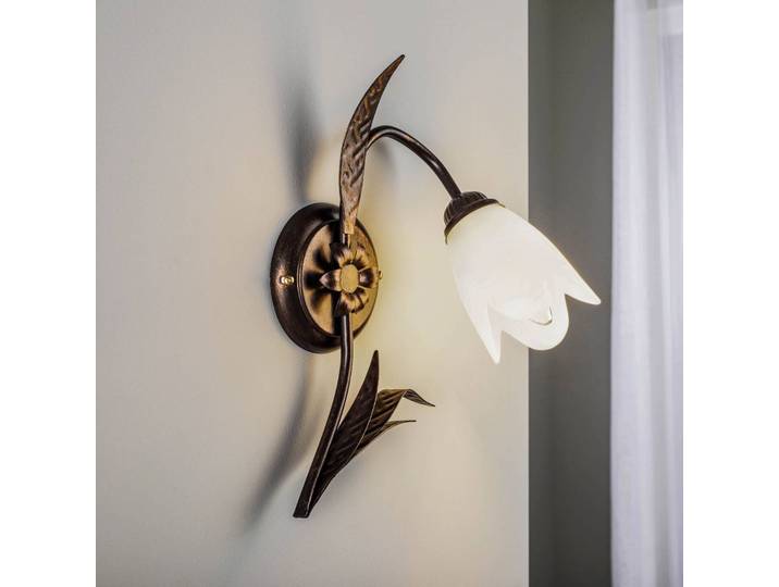 Wandlampe Sonia ONLI, dimmbar, bronze / altmessing, für Wohn- / Esszimmer, Metall, Florentiner, Wandleuchte, Wandlampe Innen