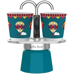 Bialetti Mini Express Winter Wonderland, Espressokocher, Türkis