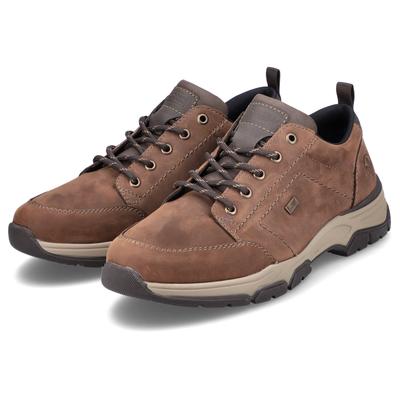 Schnürschuh RIEKER, Herren, Gr. 43, braun, Leder, Schuhe Schnürschuh, mit TEX-Membran, Freizeitschuh, Halbschuh, Schnürschuh