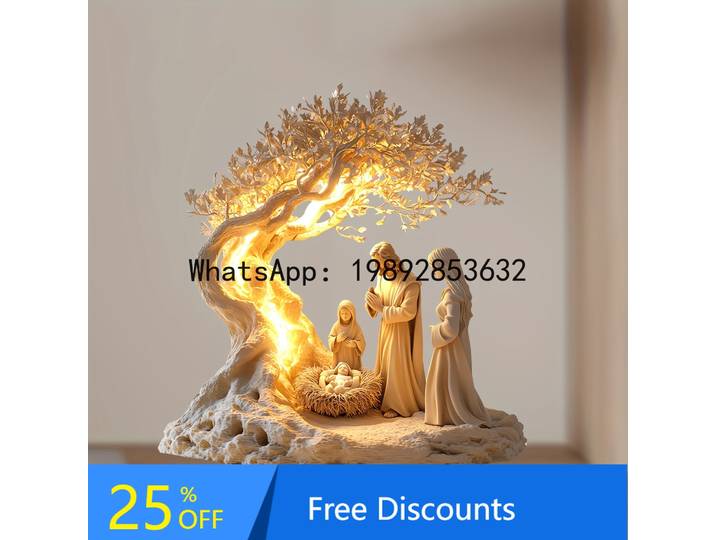 YFY – décoration de bureau, Statue familiale, dieu arbre de vie, nouveau-né, décoration de bureau en acrylique, ornement suspendu
