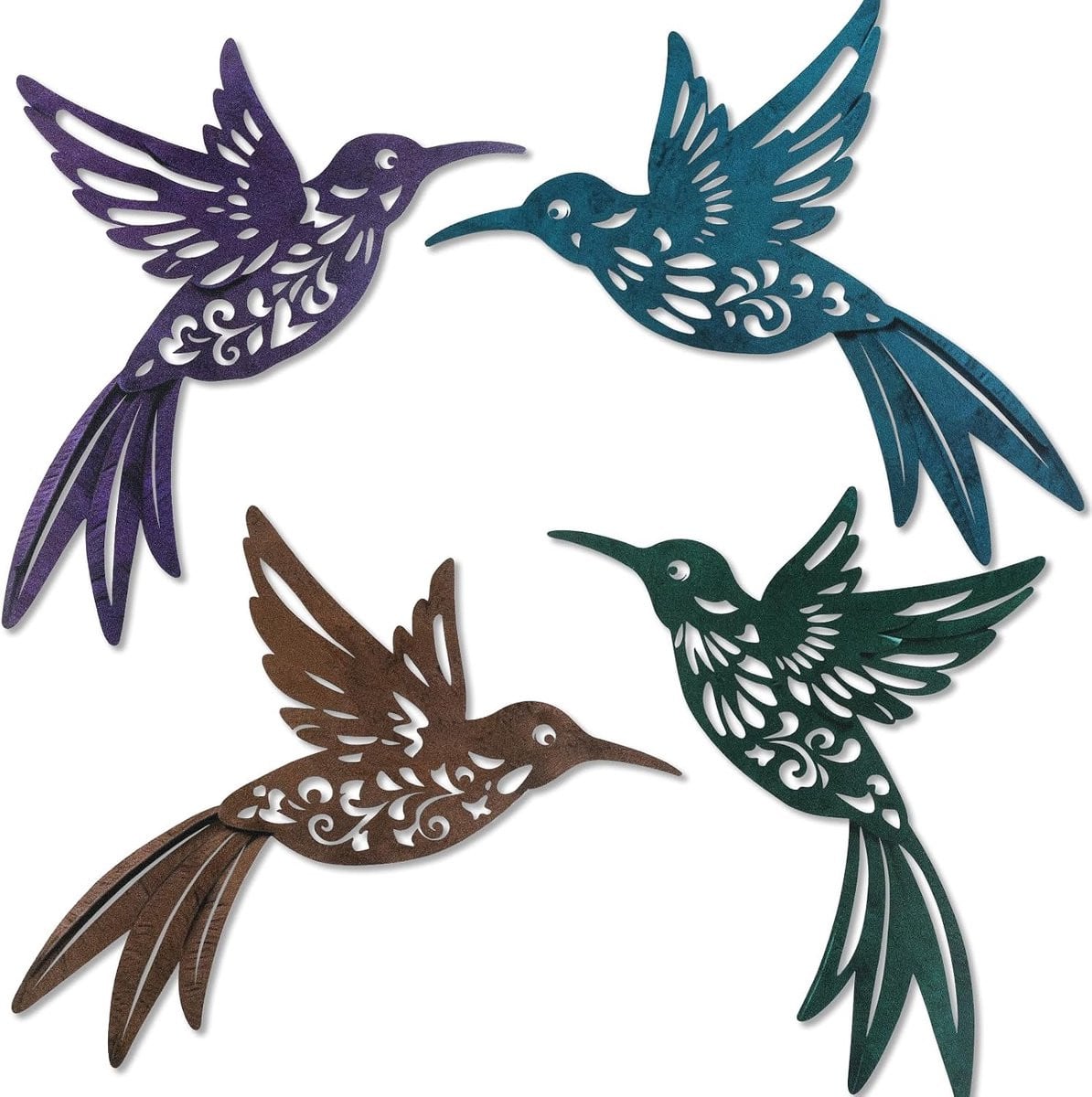 YiYa Metal Bird Wandecor Silhouette Kunst voor in de Hal of het Kantoor - Goud