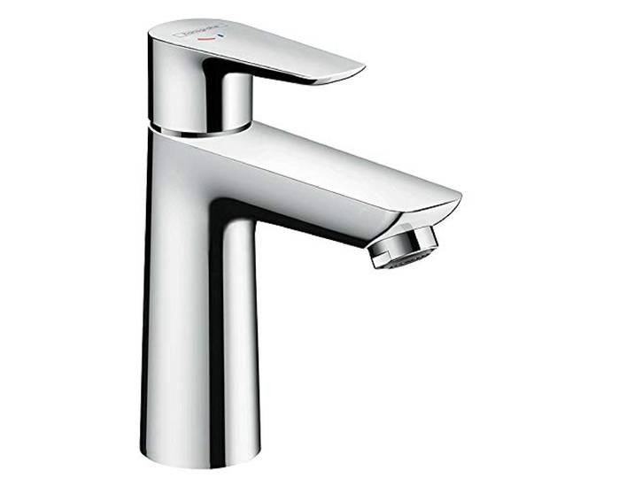 hansgrohe Mitigeur de lavabo Talis E\, hauteur sous bec 110mm\, économie d'énergie (CoolStart)\, économie d'eau (EcoSmart)\, robinet lavabo sans tirette ni vidage\, chromé\, 71714000