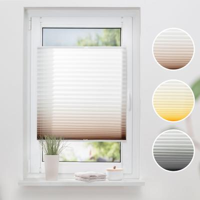 Plissee K-HOME "Farbverlauf Sunrise", braun, weiß, B:125cm H:130cm, Obermaterial: 100% Polyester, Plissees
