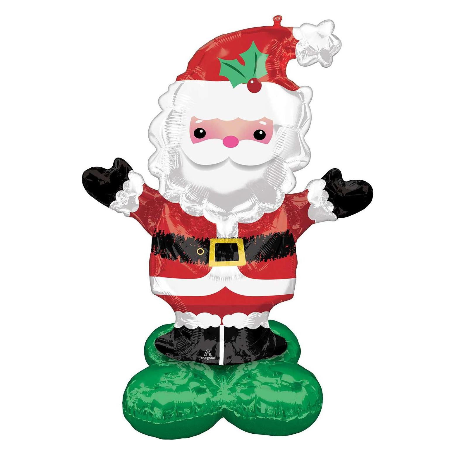 Magni 4295211 - Folienballon Christmas Santa, 101 x 114 cm, AirLoonz Ballon, Weihnachten, Deko (3x) (4295211)