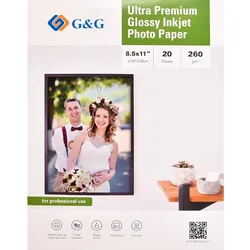 G&G Ultra-Premium Fotopapier 20 Blatt 21,6 x 27,9 cm hochglänzend 260g