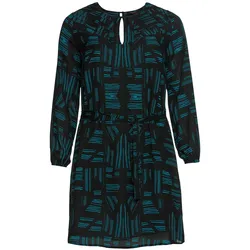Chiffonkleid mit Alloverdruck - schwarz - 52