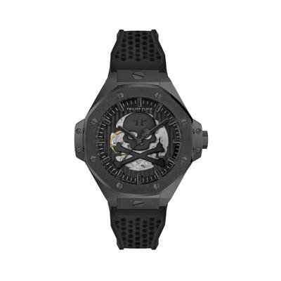 Luxusuhr PHILIPP PLEIN "Skeleton Royal", schwarz (0202, schwarz, schwarz), Armbanduhren, Herren