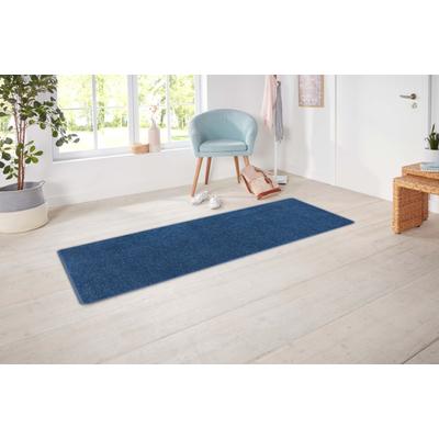 Läufer HANSE HOME EXCLUSIV "Liberty", blau, B:80cm H:7mm L:400cm, Polypropylen, Teppiche, Läufer, Uni-Meliert, robust, kräftige Farben, rundherum farbige Kettelung
