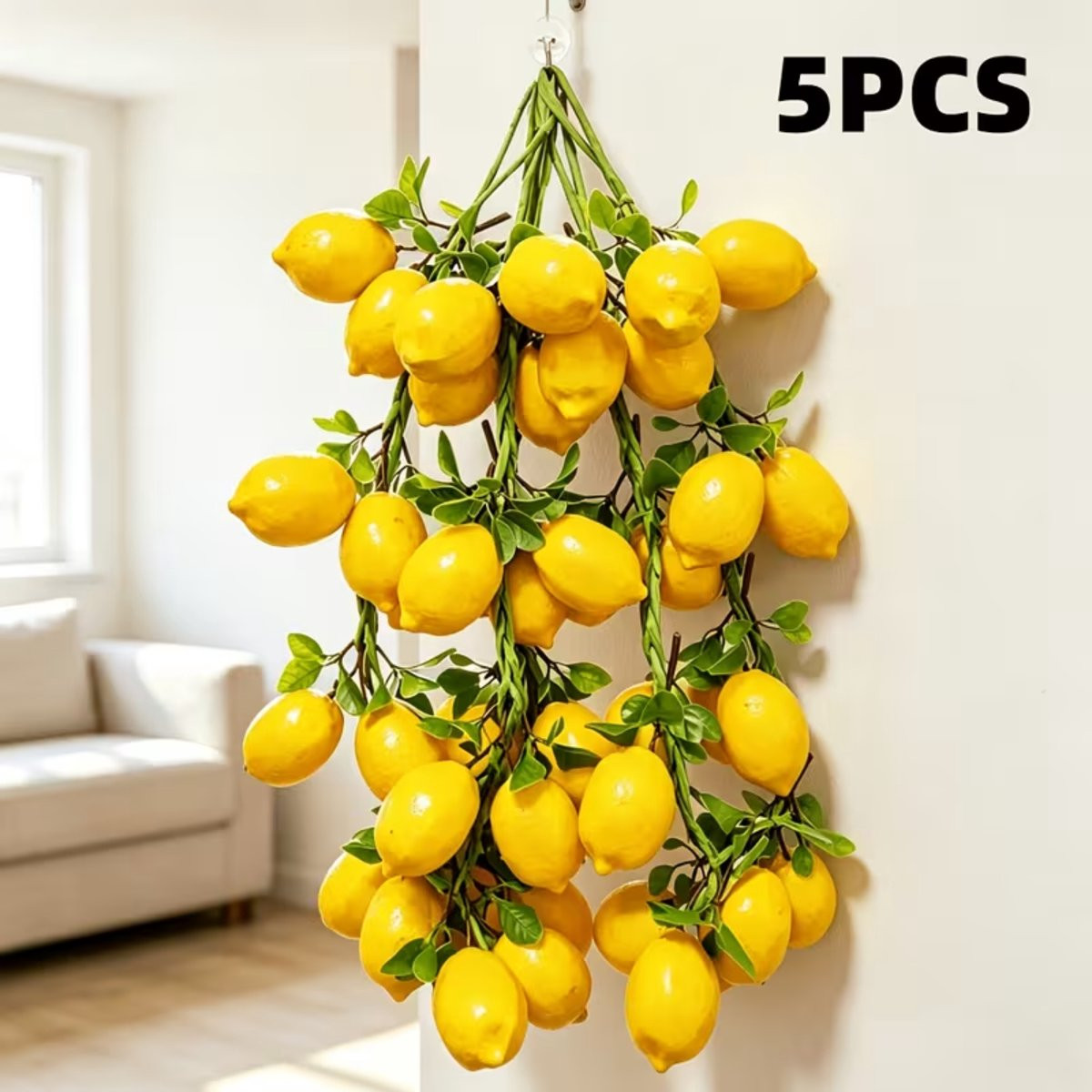 Set van 5 Citroenslingers voor zomerse en mediterrane feestdecoratie