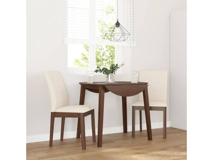 NLQMSU Esszimmerstühle mit Kissen, 2 Stück, Braun, Massivholz, Gummi Massives Gummibaumholz, inklusive Kissen, ergonomische Rückenlehne, Esszimmer, Wohnzimmer, Alltag