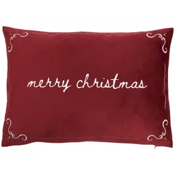 Chic Antique Aix Kissenbezug Merry Christmas Kirschrot, 50 x 35 cm