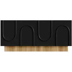 MODFU Sideboard aus Spanplatte in Schwarz-Holzoptik, 160x38x75 cm, 4 Türen, matte Front