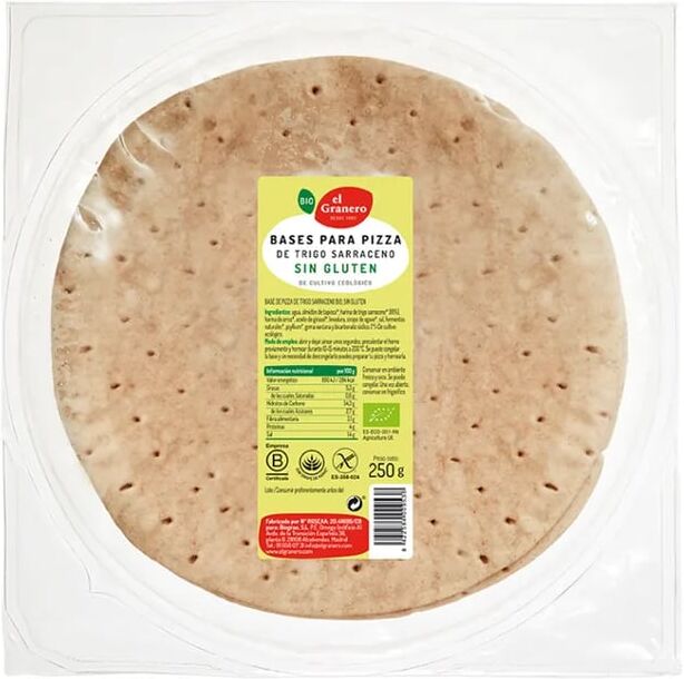 El Granero Integral Bases De Pizza Com Trigo Sarraceno Sem Glúten Bio 250g