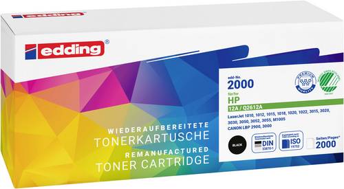 Edding Toner ersetzt HP 12A (Q2612A) Kompatibel Schwarz 2000 Seiten EDD-2000 18-2000