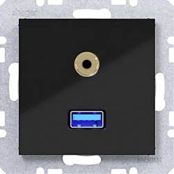 Hager Audio-Steckdose Nachtschwarz (glänzend) WAF4381BG 1 St.
